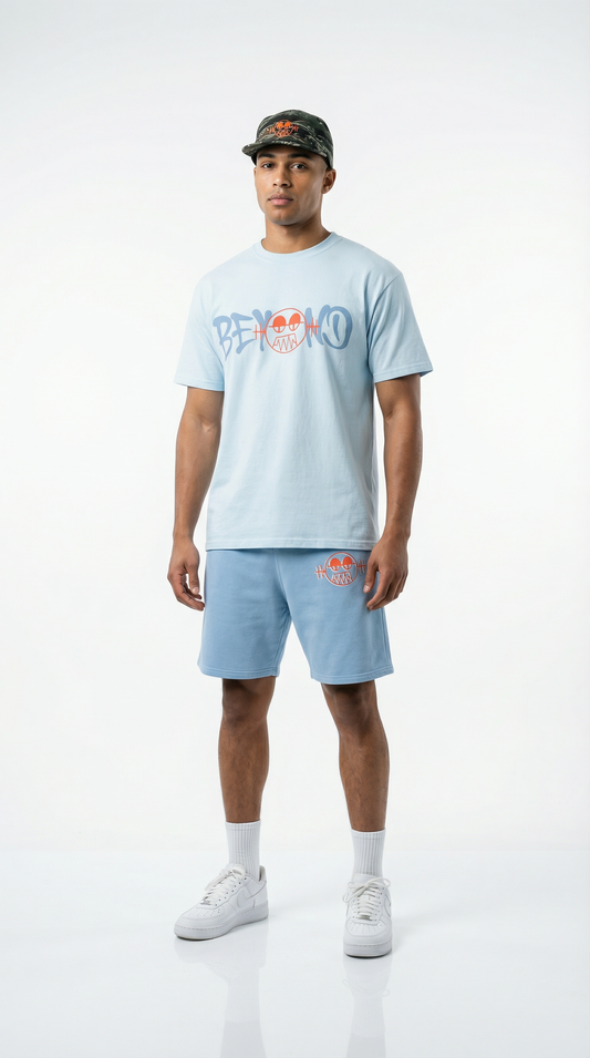 'BEYOND' "Sky Blue" Graphic T-Shirt
