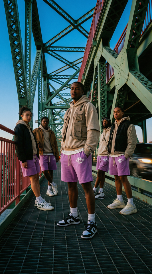 'BEYOND' "Neon Violet" Sweat Shorts
