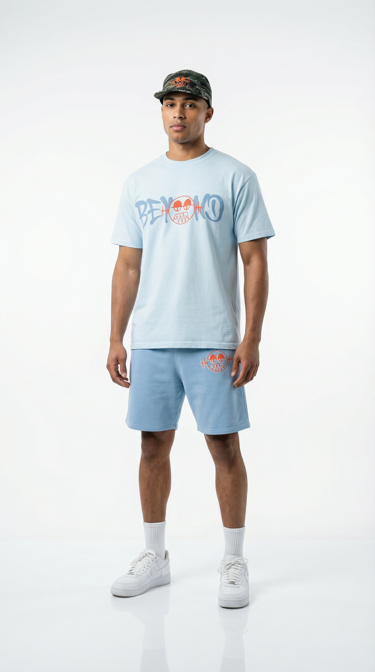 'BEYOND' "Sky Blue" Graphic T-Shirt