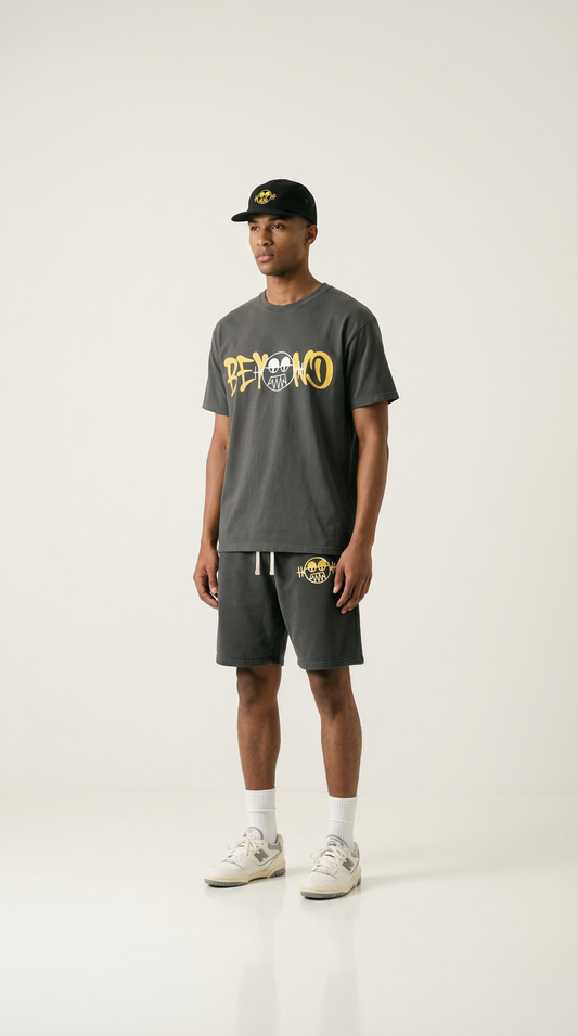 'BEYOND' "Black &Yellow" Graphic T-Shirt